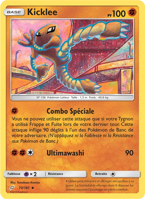 Carte Pokémon Kicklee 73/181 de l'extension Duo de Choc
