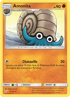 Carte Pokémon Amonita 75