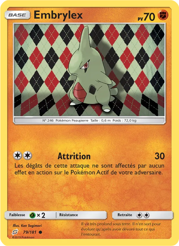 Carte Pokémon Embrylex 79/181 de l'extension Duo de Choc