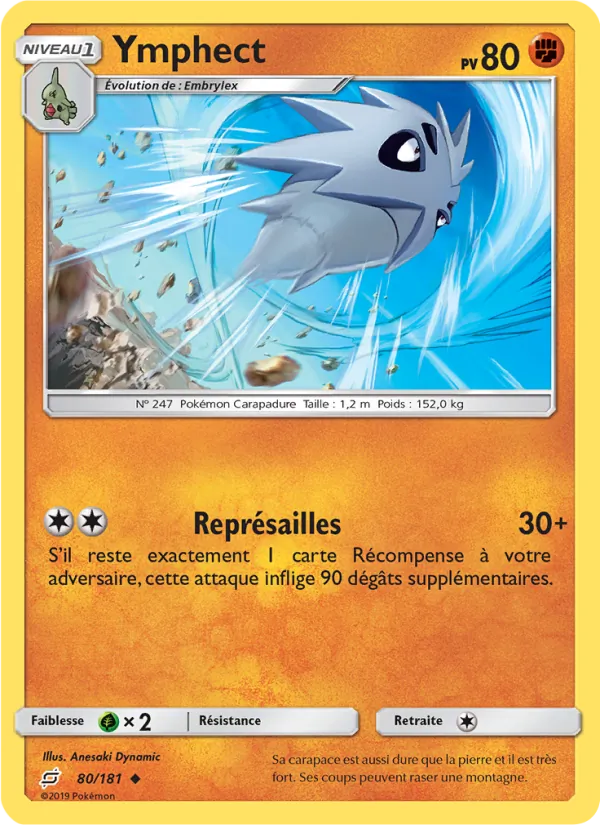Carte Pokémon Ymphect 80/181 de l'extension Duo de Choc