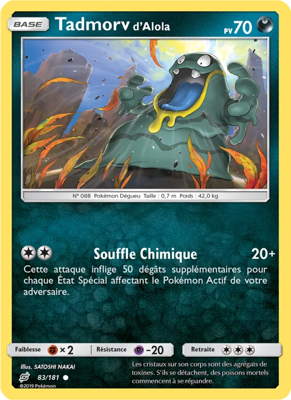 Carte Pokémon Tadmorv d’Alola 83/181 de l'extension Duo de Choc