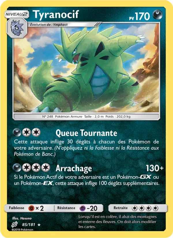 Carte Pokémon Tyranocif 85/181 de l'extension Duo de Choc