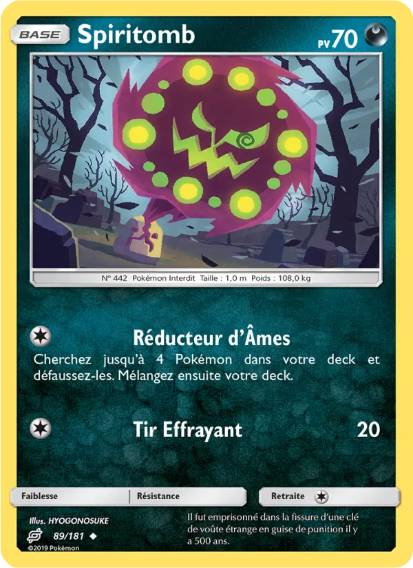 Carte Pokémon Spiritomb 89/181 de l'extension Duo de Choc