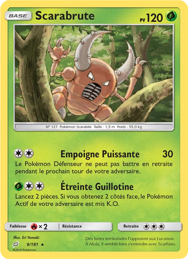 Carte Pokémon Scarabrute 9/181 de l'extension Duo de Choc