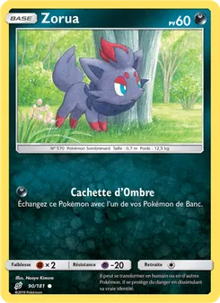 Carte Pokémon Zorua 90