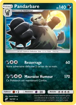Carte Pokémon Pandarbare 94