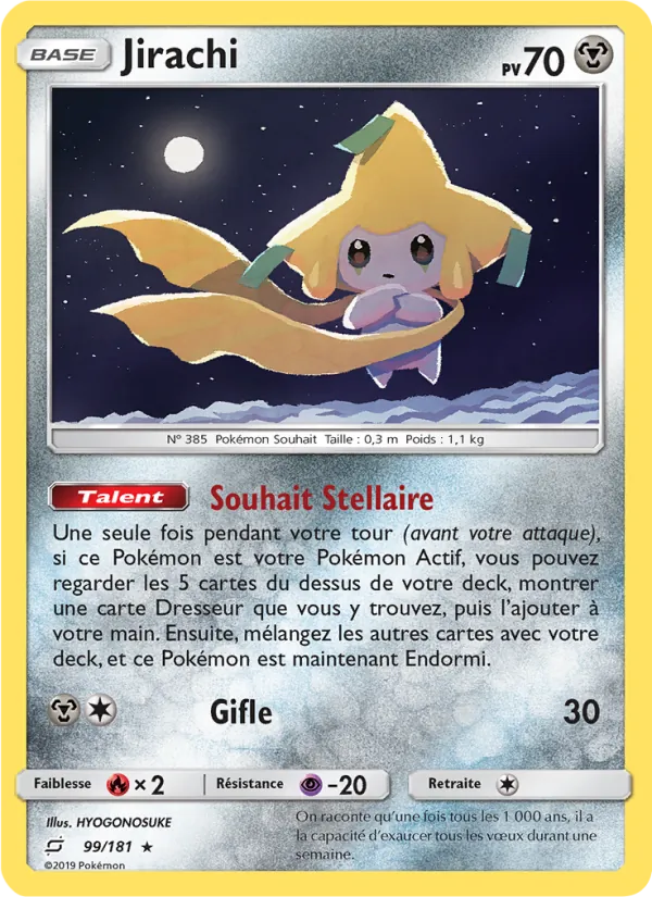 Carte Pokémon Jirachi 99/181 de l'extension Duo de Choc