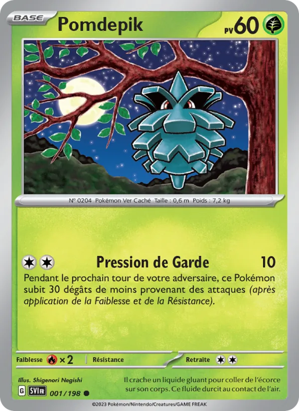 Carte Pokémon Pomdepik 001/198 de l'extension Écarlate et Violet