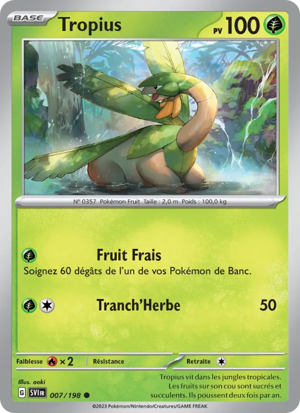 Carte Pokémon Tropius 007/198 de l'extension Écarlate et Violet