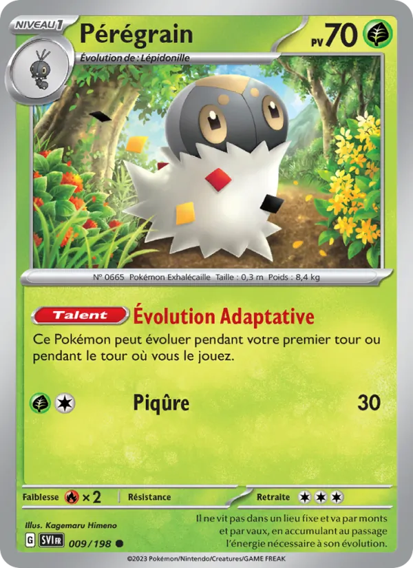 Carte Pokémon Pérégrain 009/198 de l'extension Écarlate et Violet