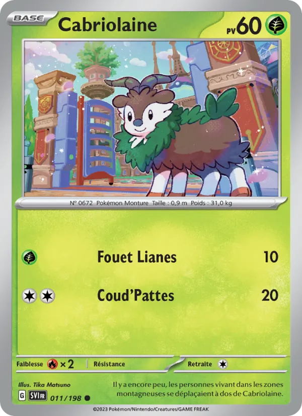 Carte Pokémon Cabriolaine 011/198 de l'extension Écarlate et Violet
