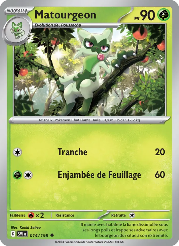Carte Pokémon Matourgeon 014/198 de l'extension Écarlate et Violet