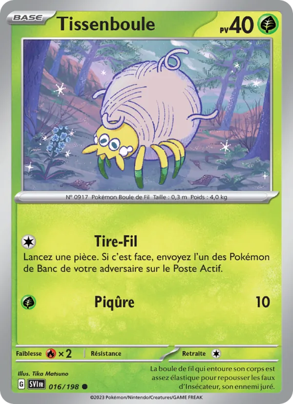 Carte Pokémon Tissenboule 016/198 de l'extension Écarlate et Violet