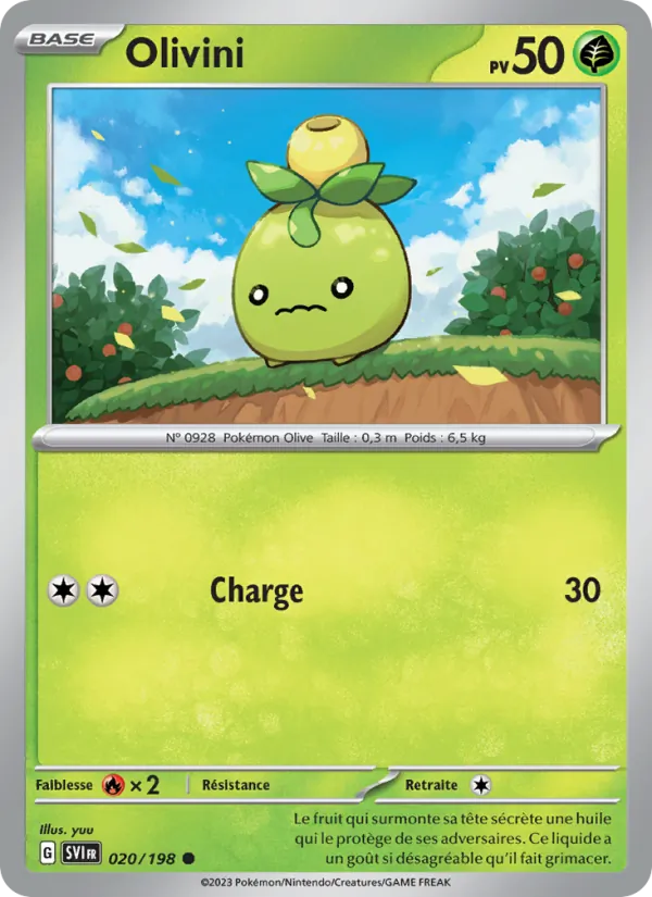 Carte Pokémon Olivini 020/198 de l'extension Écarlate et Violet