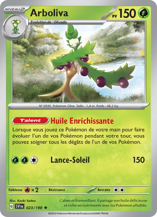 Carte Pokémon Arboliva 023/198 de l'extension Écarlate et Violet