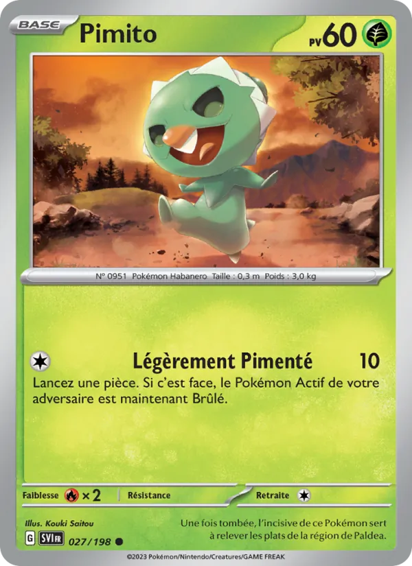 Carte Pokémon Pimito 027/198 de l'extension Écarlate et Violet