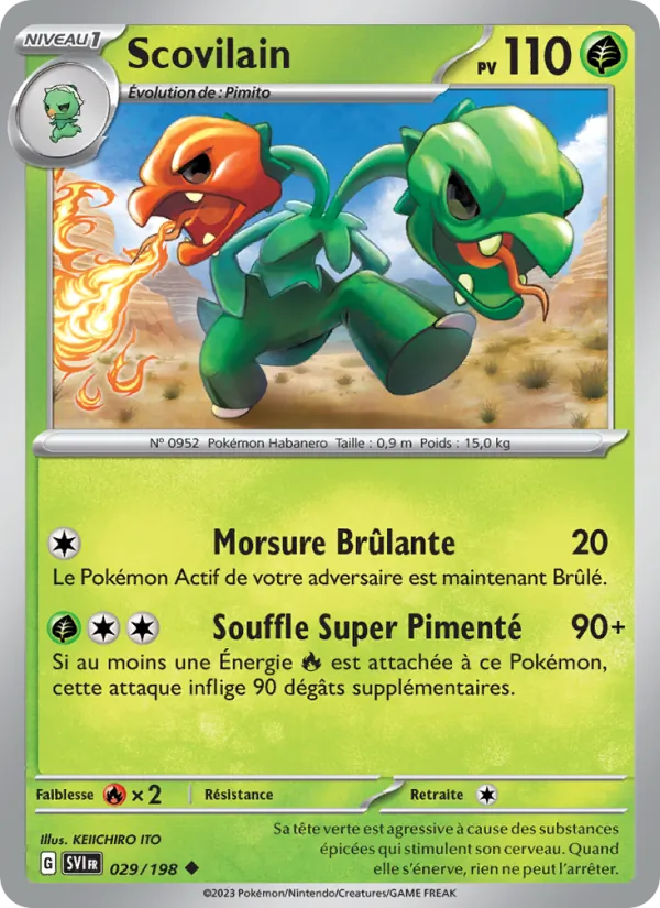 Carte Pokémon Scovilain 029/198 de l'extension Écarlate et Violet