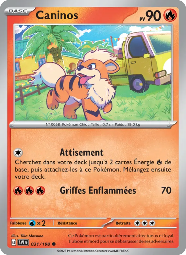 Carte Pokémon Caninos 031/198 de l'extension Écarlate et Violet