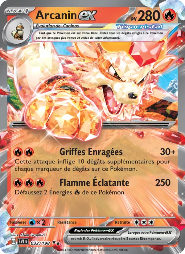 Carte Pokémon Arcanin-ex 032/198 de l'extension Écarlate et Violet