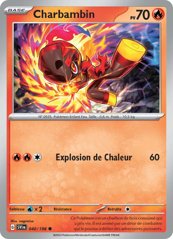 Carte Pokémon Charbambin 040/198 de l'extension Écarlate et Violet