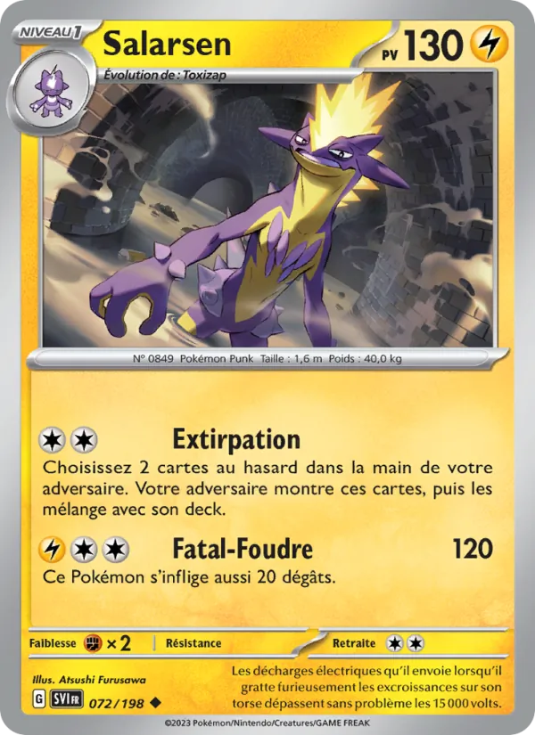 Carte Pokémon Salarsen 072/198 de l'extension Écarlate et Violet