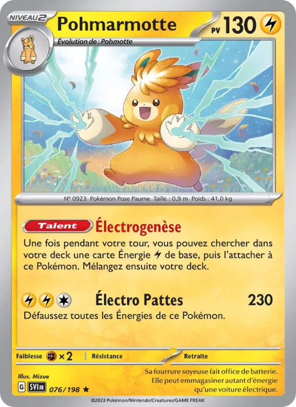 Carte Pokémon Pohmarmotte 076/198 de l'extension Écarlate et Violet