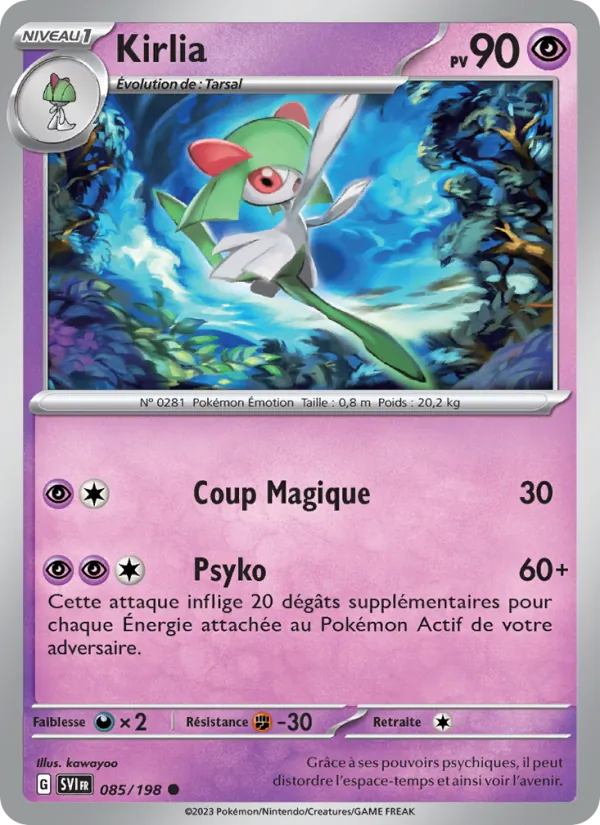 Carte Pokémon Kirlia 085/198 de l'extension Écarlate et Violet