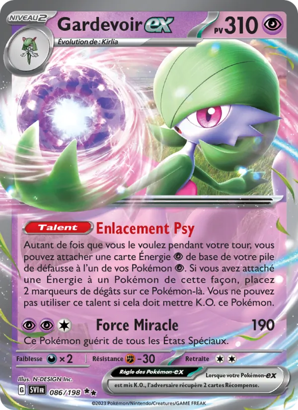 Carte Pokémon Gardevoir-ex 086/198 de l'extension Écarlate et Violet