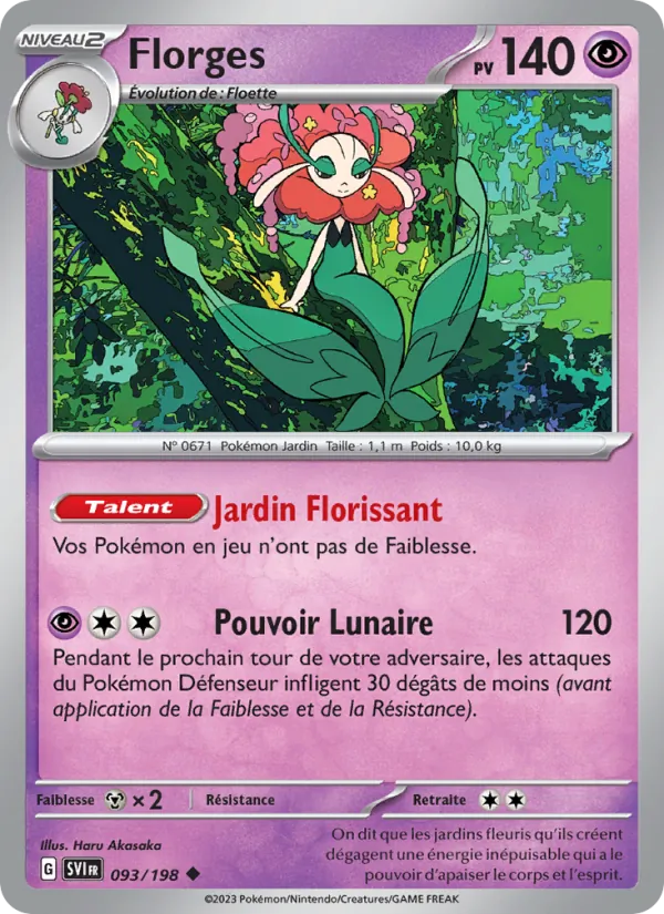 Carte Pokémon Florges 093/198 de l'extension Écarlate et Violet