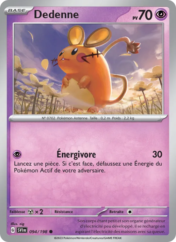 Carte Pokémon Dedenne 094/198 de l'extension Écarlate et Violet