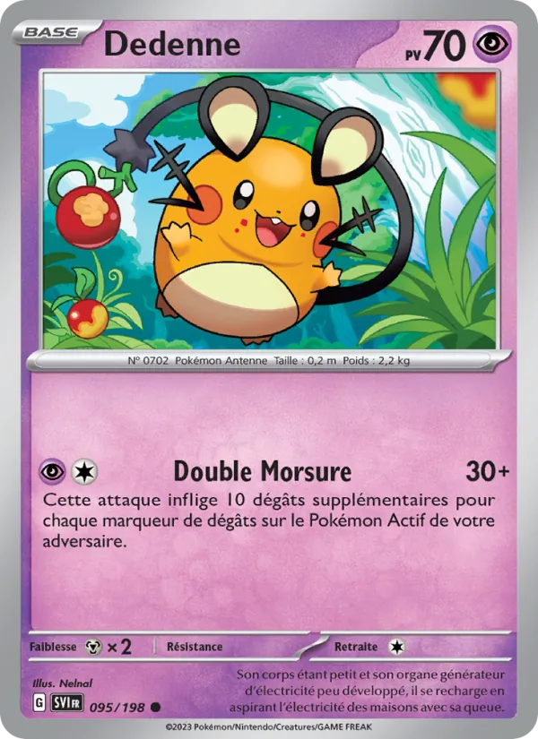 Carte Pokémon Dedenne 095/198 de l'extension Écarlate et Violet