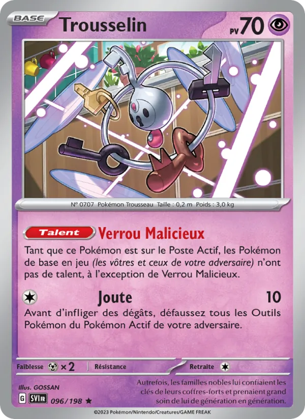 Carte Pokémon Trousselin 096/198 de l'extension Écarlate et Violet