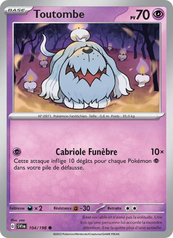 Carte Pokémon Toutombe 104/198 de l'extension Écarlate et Violet
