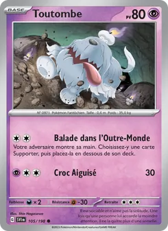 Carte Pokémon Toutombe 105