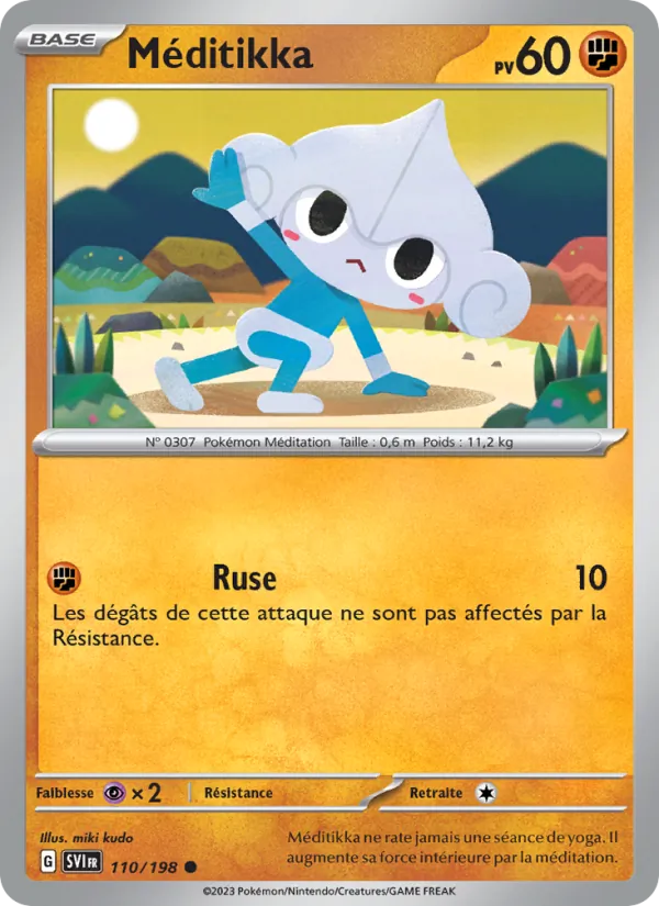 Carte Pokémon Méditikka 110/198 de l'extension Écarlate et Violet