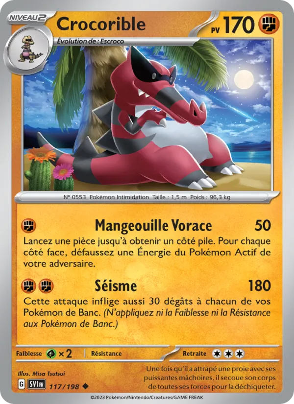 Carte Pokémon Crocorible 117/198 de l'extension Écarlate et Violet
