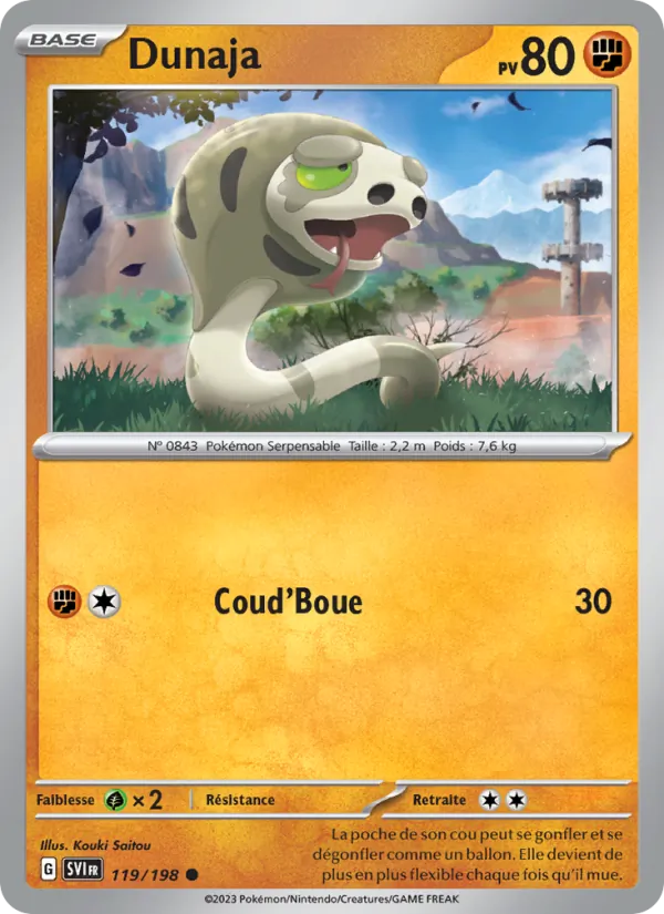 Carte Pokémon Dunaja 119/198 de l'extension Écarlate et Violet