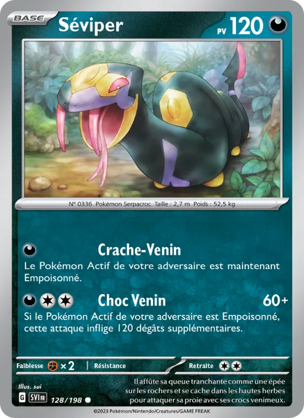 Carte Pokémon Séviper 128/198 de l'extension Écarlate et Violet