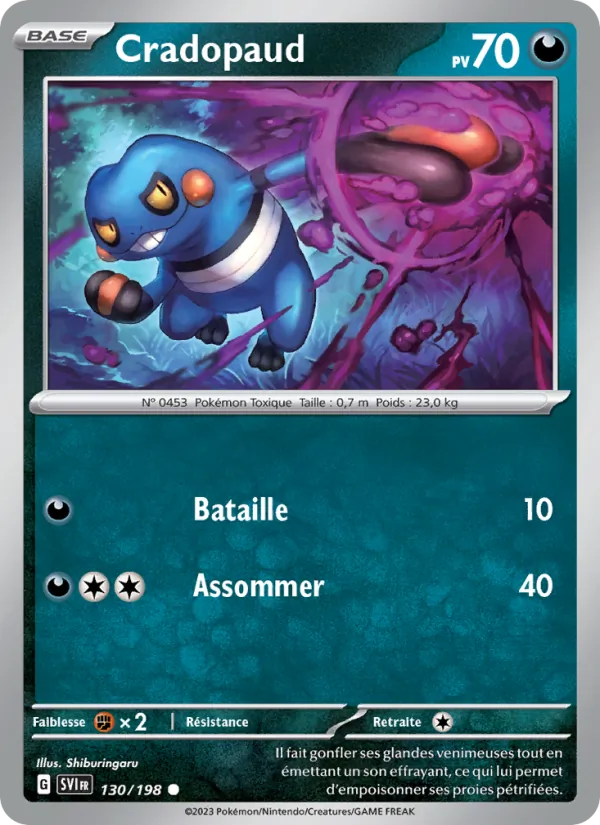 Carte Pokémon Cradopaud 130/198 de l'extension Écarlate et Violet