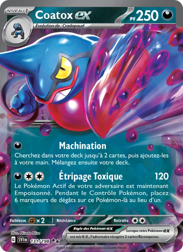 Carte Pokémon Coatox-ex 131/198 de l'extension Écarlate et Violet