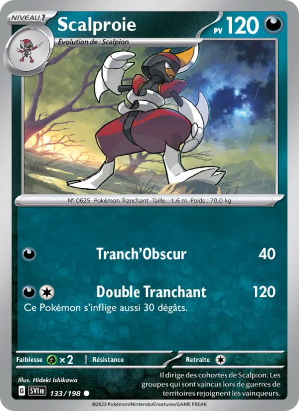 Carte Pokémon Scalproie 133/198 de l'extension Écarlate et Violet