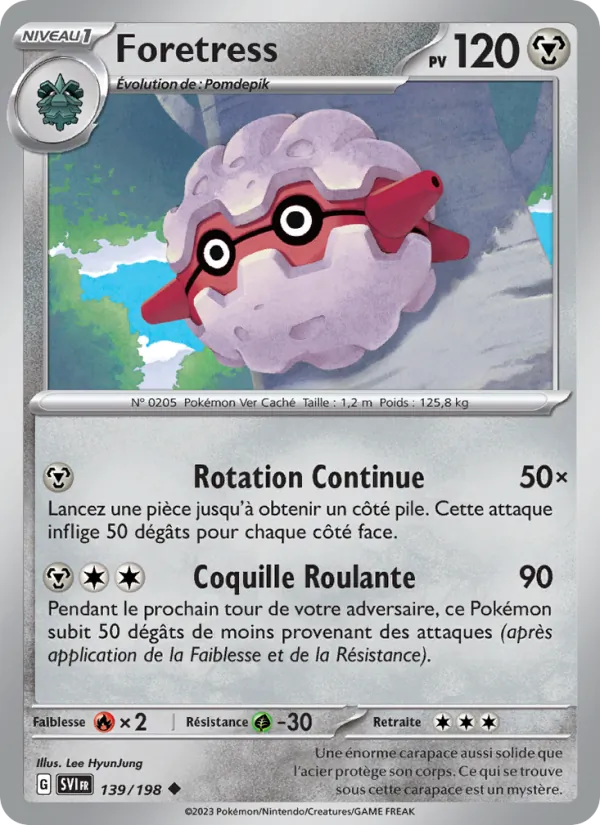 Carte Pokémon Foretress 139/198 de l'extension Écarlate et Violet