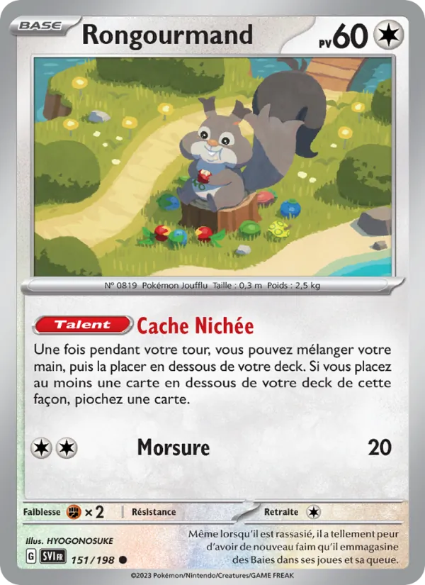 Carte Pokémon Rongourmand 151/198 de l'extension Écarlate et Violet