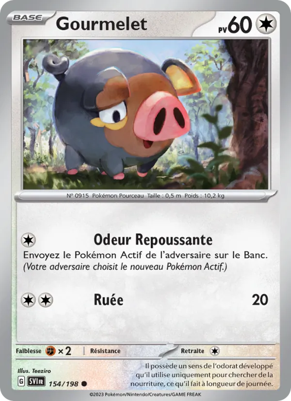 Carte Pokémon Gourmelet 154/198 de l'extension Écarlate et Violet
