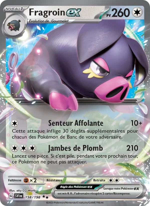Carte Pokémon Fragroin-ex 158/198 de l'extension Écarlate et Violet