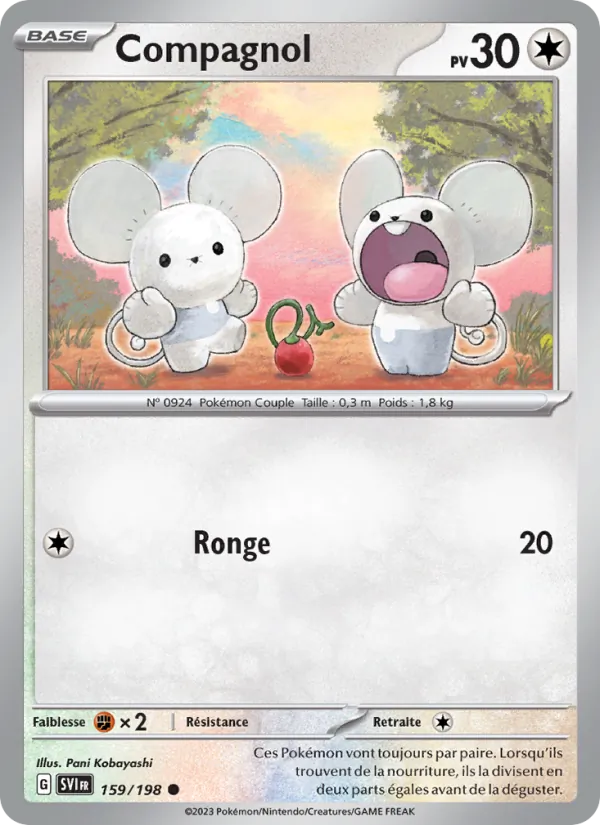 Carte Pokémon Compagnol 159/198 de l'extension Écarlate et Violet