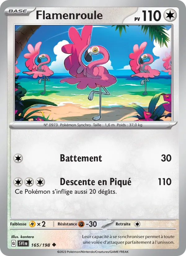 Carte Pokémon Flamenroule 165/198 de l'extension Écarlate et Violet