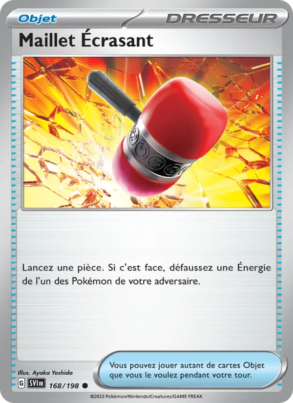 Carte Pokémon Maillet Écrasant 168/198 de l'extension Écarlate et Violet