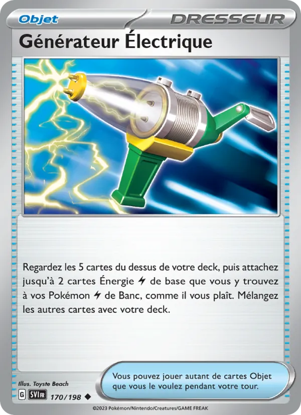 Carte Pokémon Générateur Électrique 170/198 de l'extension Écarlate et Violet