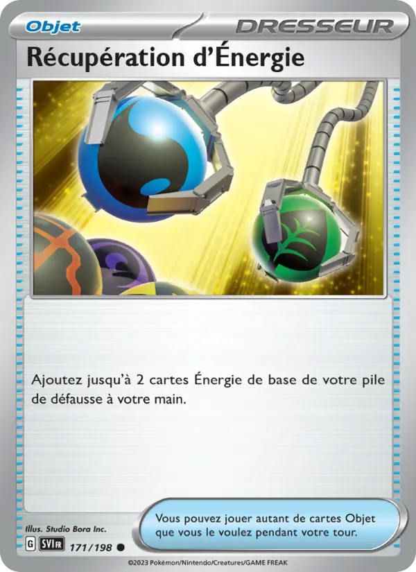Carte Pokémon Récupération d'Énergie 171/198 de l'extension Écarlate et Violet